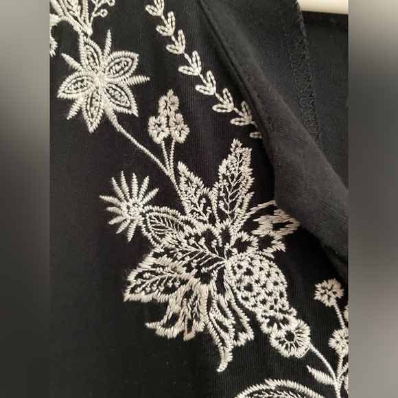 Lands’ End Women’s Black Floral Embroidered Sleeveless Shift Dress sz 3X - Picture 3 of 5